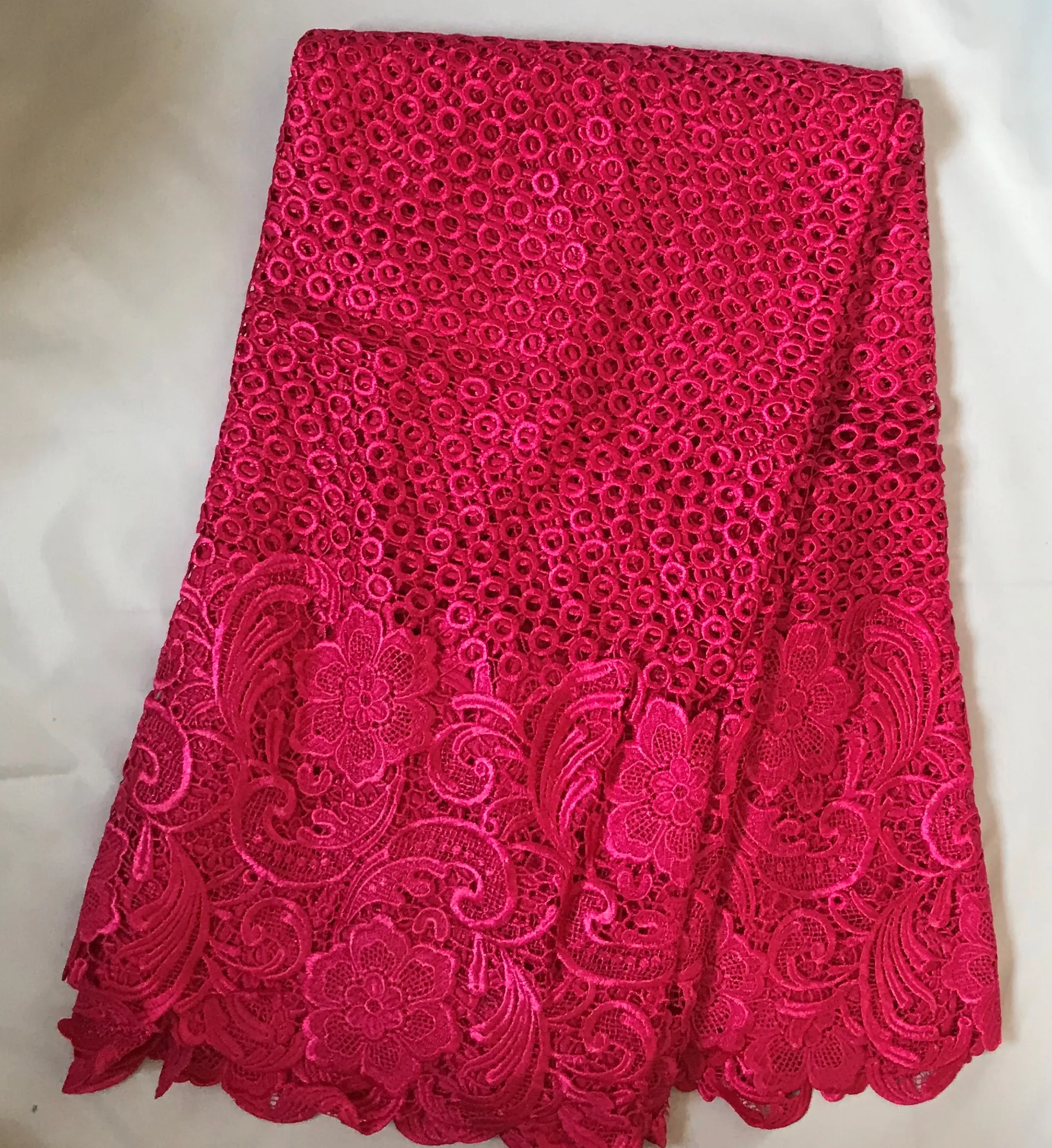 

JNP Yollow, Высококачественная гипюровая сетчатая ткань, африканская швейцарская вуаль, кружевной конец, модное французское «сделай сам» для св...