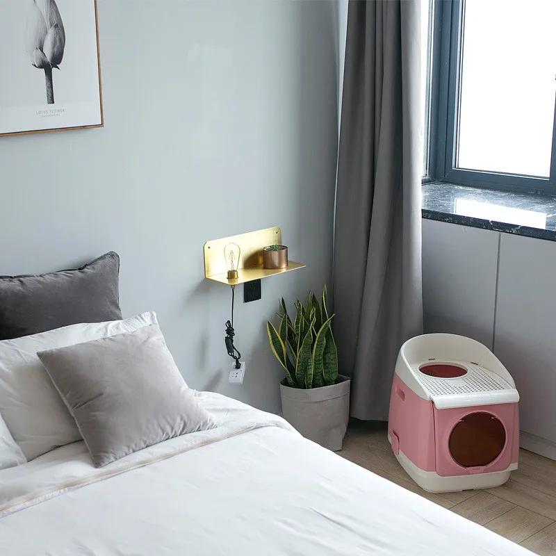 

Cat Litter Box Cat Toilet House Bedpans Double Door Folding Design Deodorant Cat Bedpans Pet Cat Cleaning Supplies Pet Products
