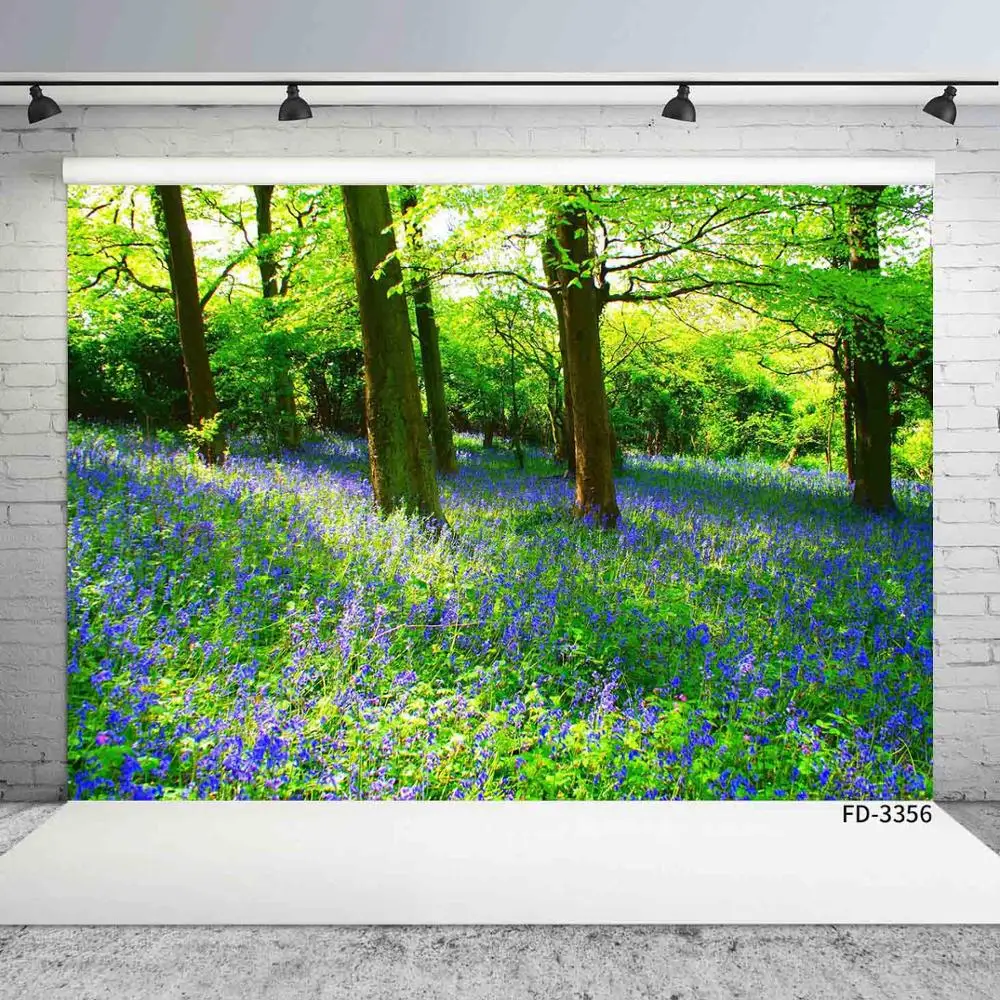 Виниловый фон для фотосъемки с изображением джунглей леса цветов пастбища