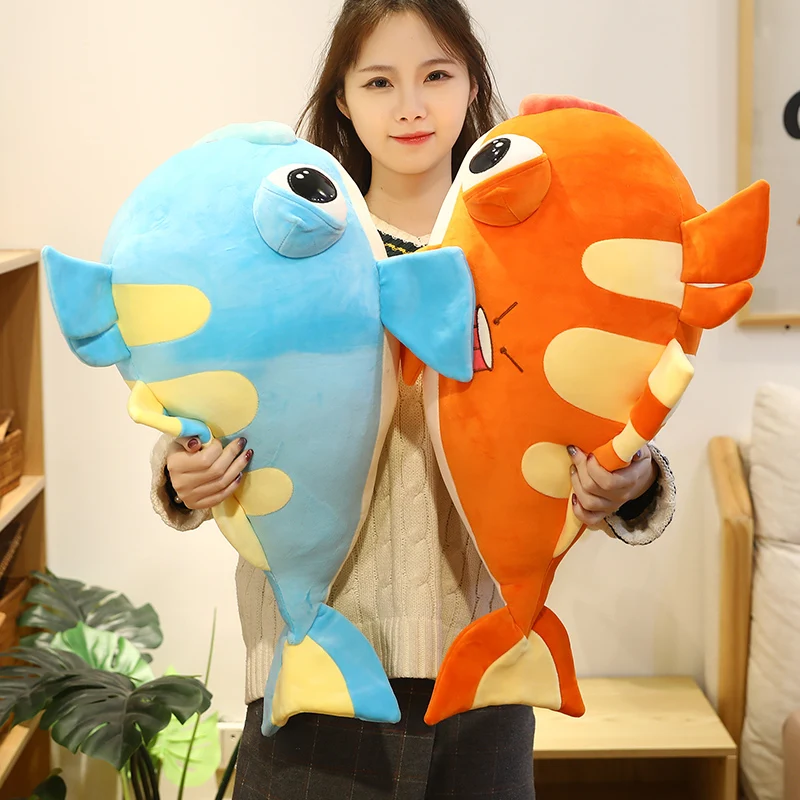 

Nice Cartoo Lovely Plush Colorful Big Mouth Fish Baby Soft Animals Toys Home Stuffed Sofa Cushion For Children New Year Gifts