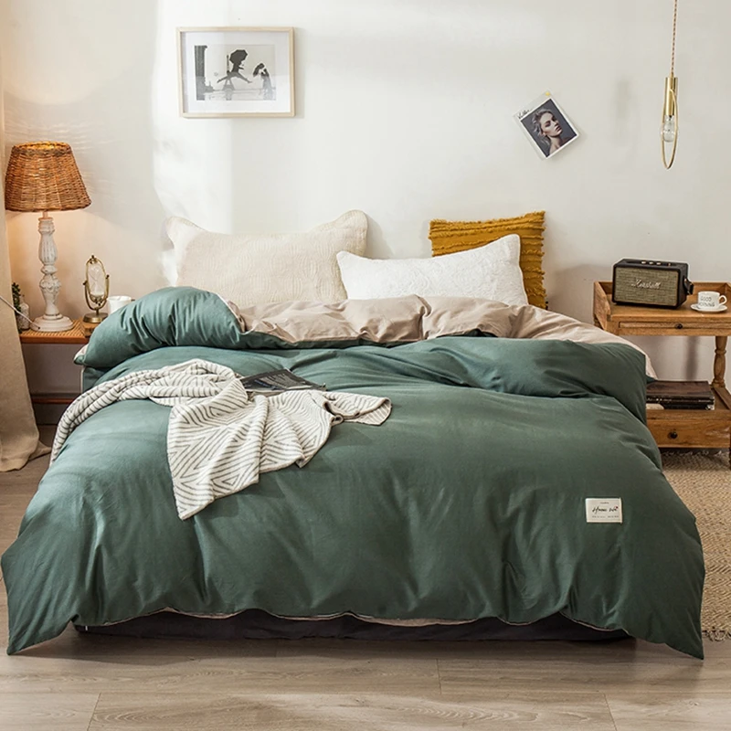 

QianTing New Product 1pc 100% Cotton High Quality Pure Color Active Dyed Double-color Quilt Be Customized Cover Size Can