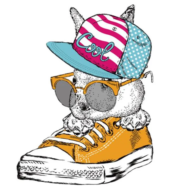 Модная Байкерская нашивка одежда 25 см обувь кролик шляпа Термотрансферная