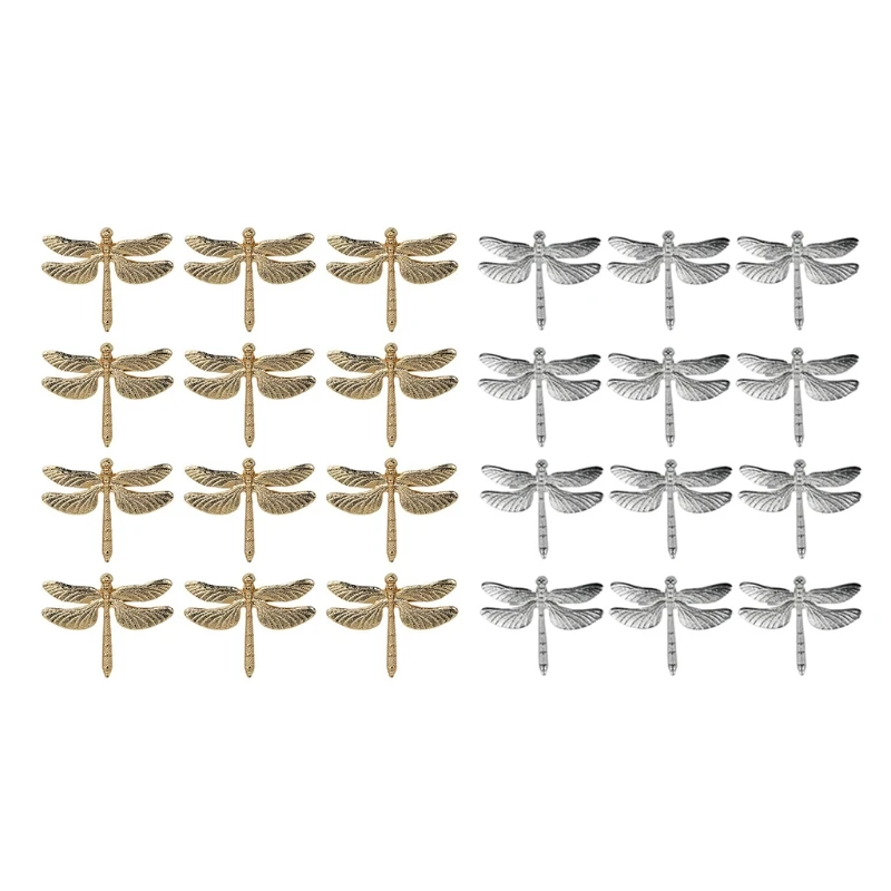 

12 шт. кольца для салфеток со стрекозой, серебряное кольцо для салфеток с пряжкой для салфеток для отеля, свадьбы, праздника, стола, ужина, веч...