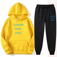 2021 brand autumn winter mens tracksuit jogging sportswear fahion printed hoodies pants 2 piece set customized logo picture