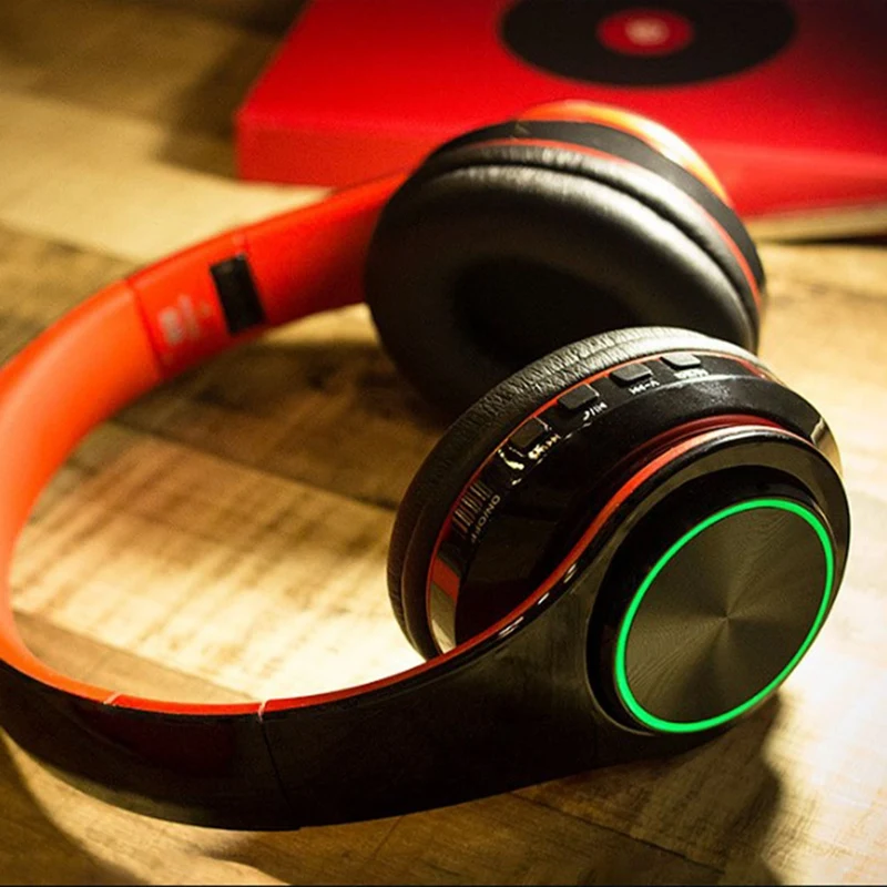 

Luminous Wireless Bluetooth Sports Headset Folding Headset Stereo Running Mobile Phone Bluetooth Headset