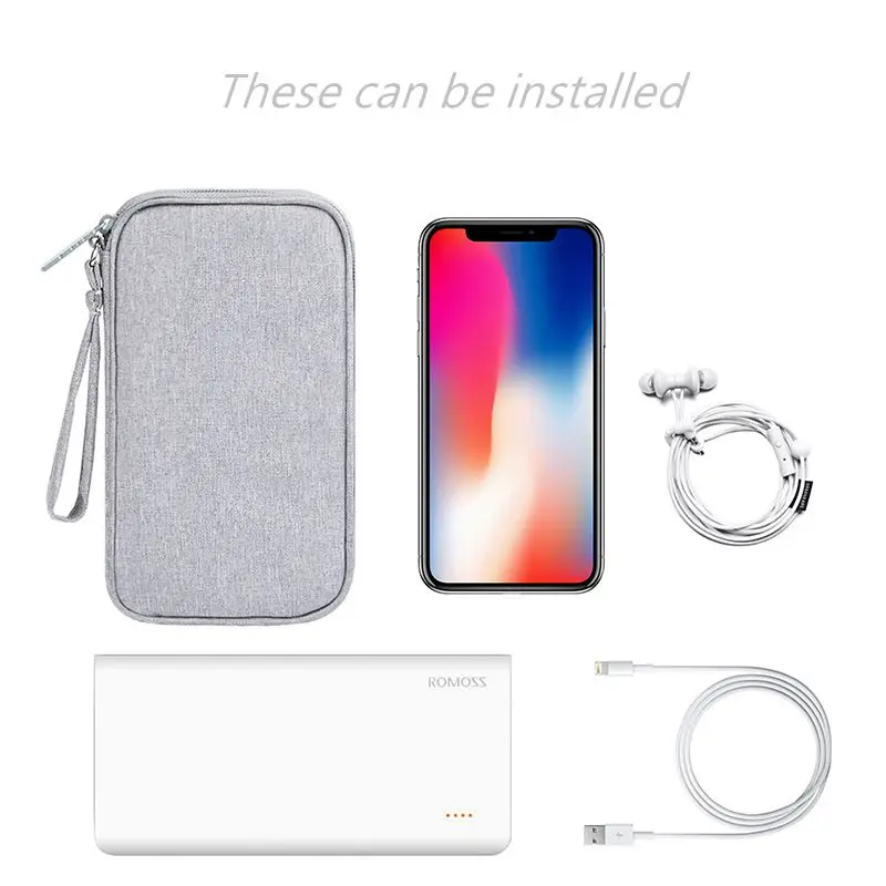 

Travel Data Cable Storage Bag 1000 mAh To 30000 mAh Charging Treasure Bag Mobile Phone Mobile Power Protection Cover