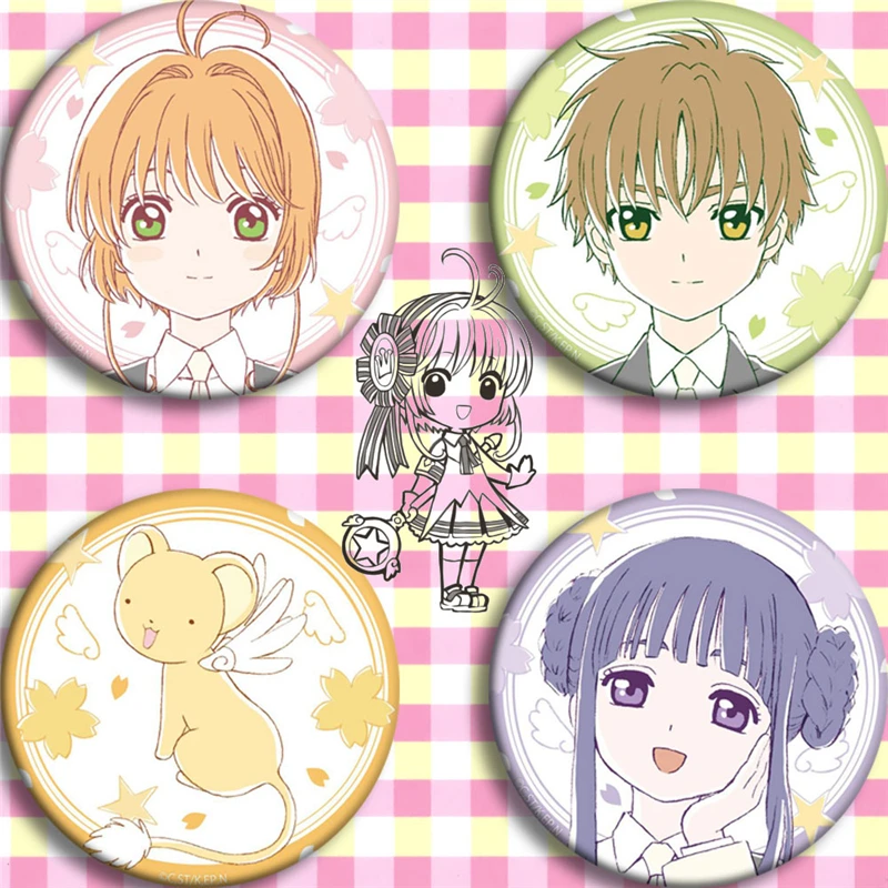 4 шт./компл. мультяшная японская карточка Captor SAKURA Cosplay KINOMOTO значки брошь Коллекция