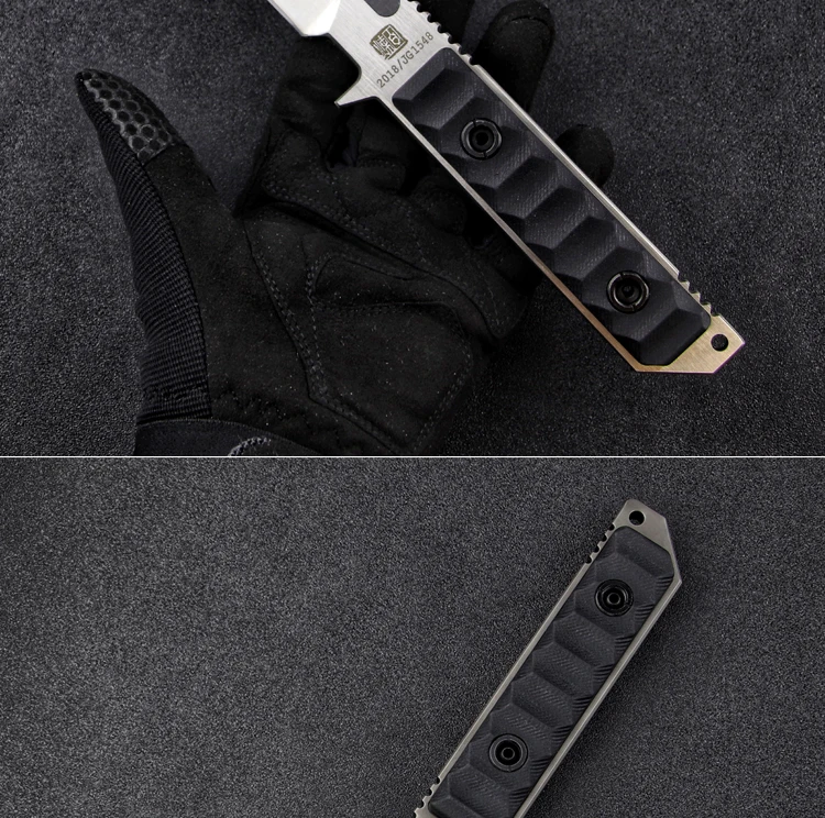 LENGREN 9cr18mov Steel outdoor Heavy knife 8MM thick Sharp Self Defense Hunting Knife Camping Survival Knife army knife