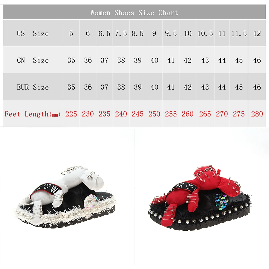 Шлепанцы женские на платформе мультяшная кукла пушистые удобные дышащие тапочки