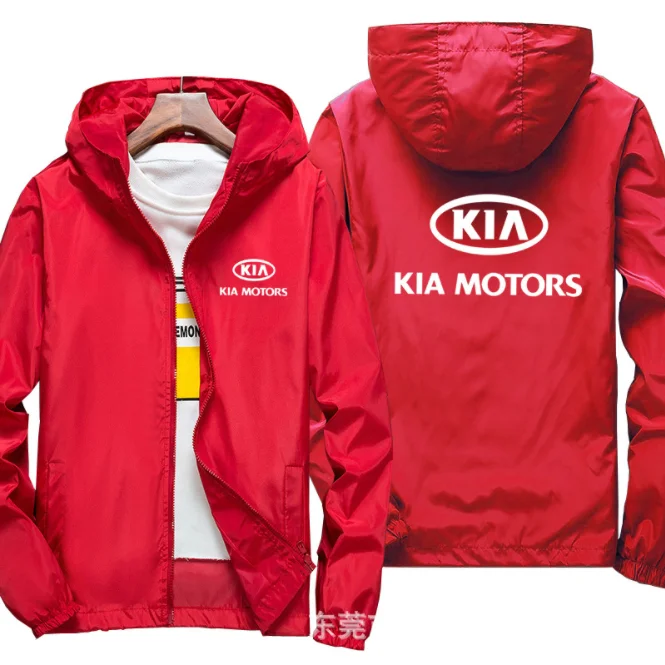 

2021 Motorcycle Jacket Windproof for KIA logo Jacket Riding Hooded Suit Windbreaker Sweatshirts Racing zipper Coat