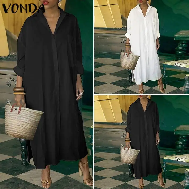 Платье-рубашка VONDA женское с длинным рукавом пикантное вечернее повседневное