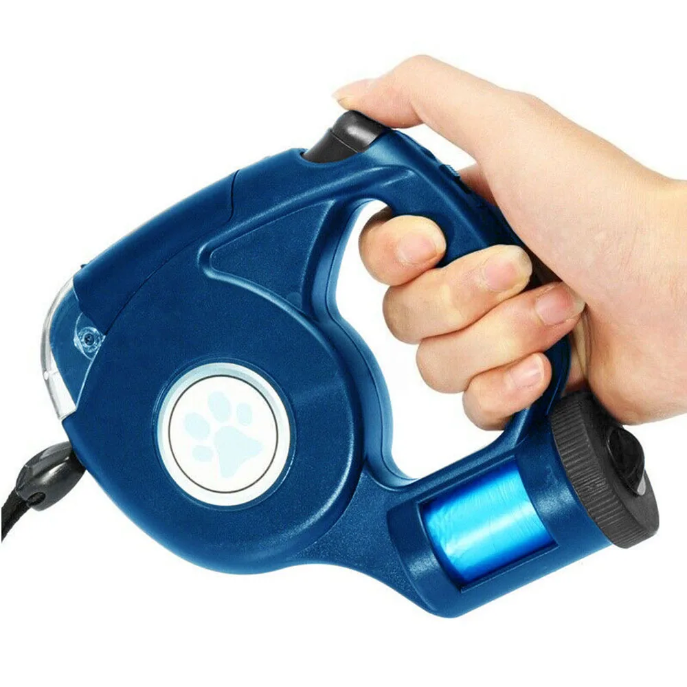 4 5 м светодиодный Выдвижной Поводок для собак поводок ошейник маленьких с мешком