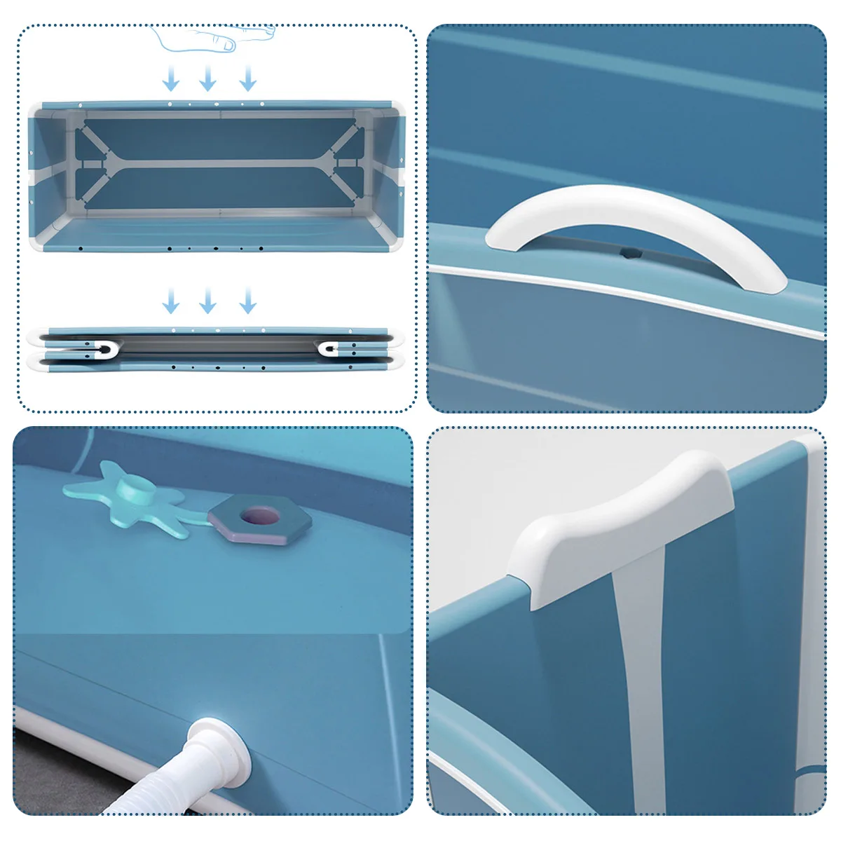 

NEW 136cm Portable Bathtub With Cover Folding Bath Bucket Foldable Large Adult Child Tub Swimming Pool Bathroom SPA Sauna