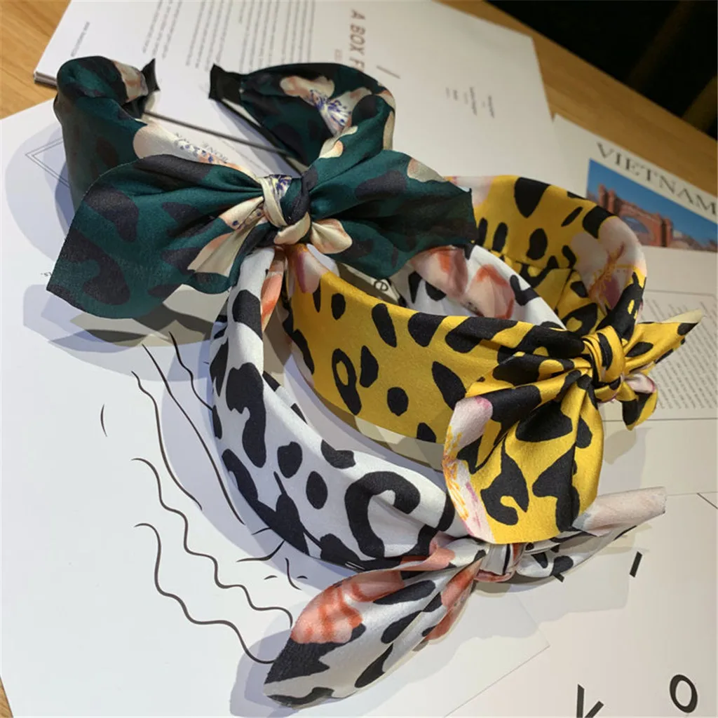 Женские аксессуары для волос Леопардовый принт женский перекрестный бант