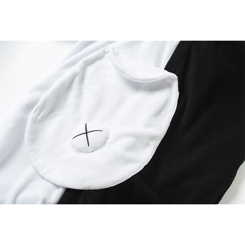 YESKIGU Monokuma Kigurumis Pajama Women Onesie Anime Bear Jumpsuit Black White Couples Pajamas Men Halloween Party Pyjamas |