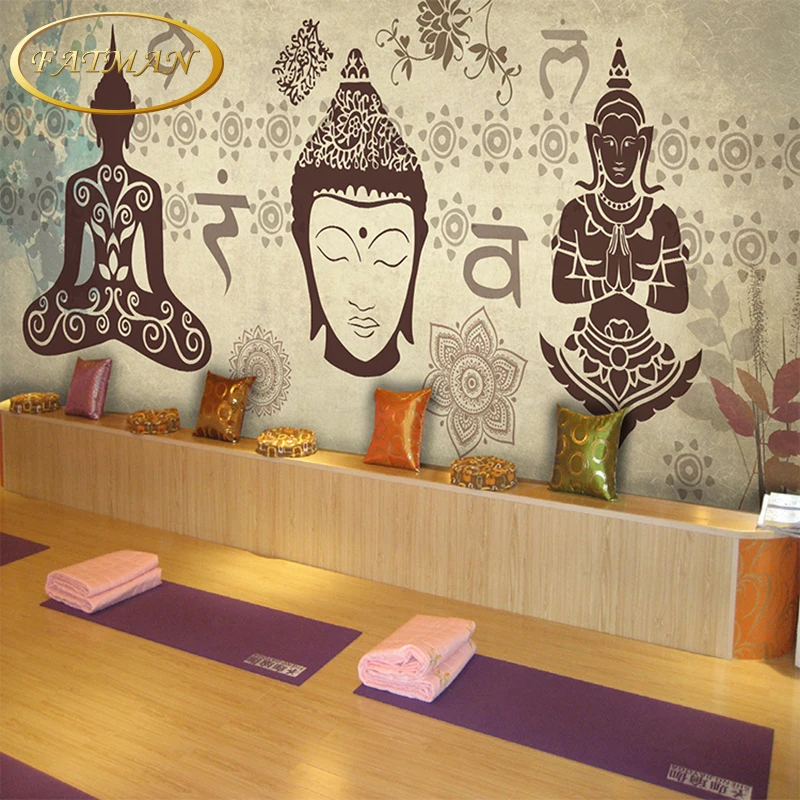 

Дропшиппинг пользовательские 3D фото обои статуя Будды обои на тему йоги Тренажерный зал танцевальная комната обои росписи Papel де Parede