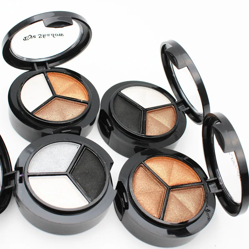 Портативная коробка для теней век 3 цвета перламутровый телесный макияж пудра