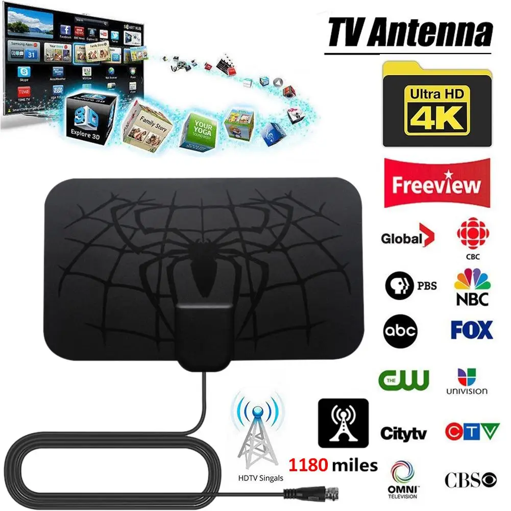 

1180 Miles 4k Digital Antenna Tv Indoor Amplifier Signal Booster Dvb-t2 Hdtv Antenna Digital TV Antenna Channel Broadcastct