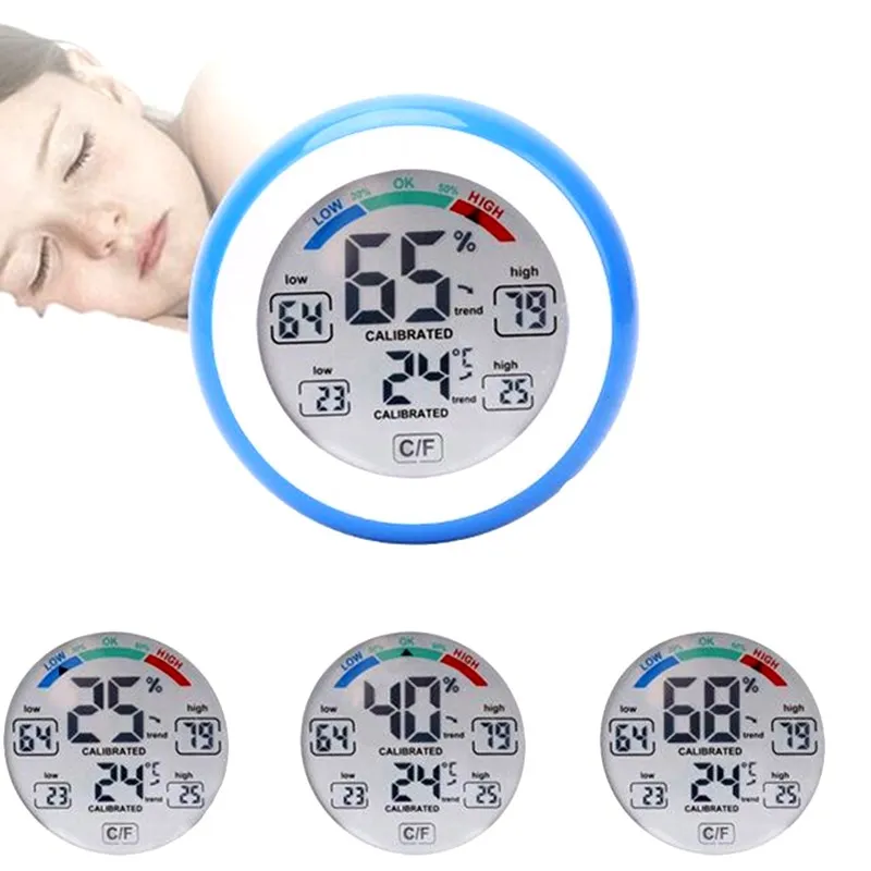Цветной ЖК сенсорный экран цифровой гигрометр комнатный термометр Монитор