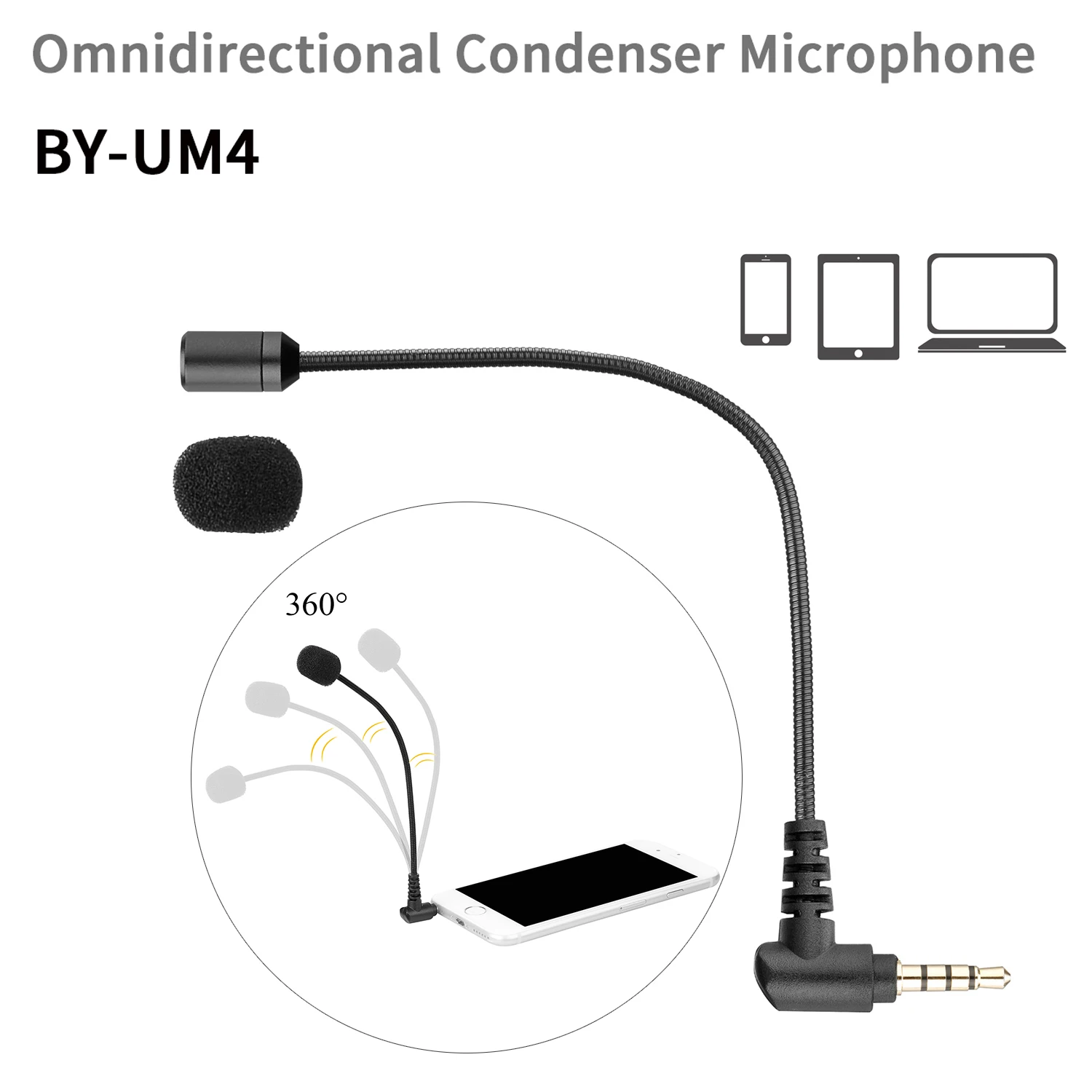 

Новый всенаправленный конденсаторный микрофон BOYA BY-UM4, разъем 3,5 мм TRRS для смартфонов IOS, Android, iPhone 6, Windows, ПК, планшетов