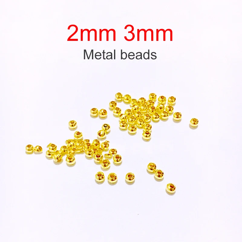 200 шт./компл. 3 мм 2 железная бусина Кукольное ожерелье цепь мини детские бусы