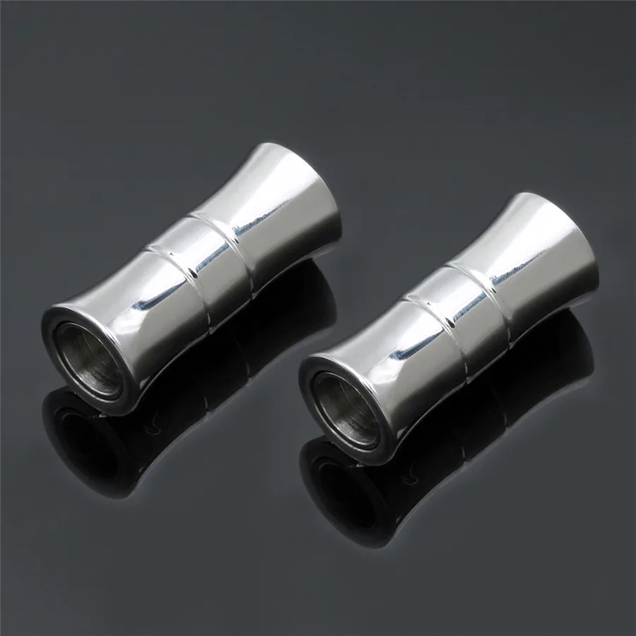 

Ciseng 2Pcs/lot Silver Tone Strong Magnetic Clasps Diy Connectors Jewelry Findings Fit 5mm Round Leather Cord Bracelet Making