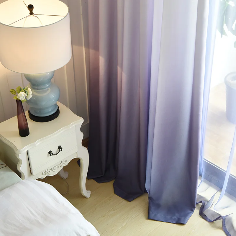Градиентные цветные занавески для окна гостиной современные тюлевые и спальни