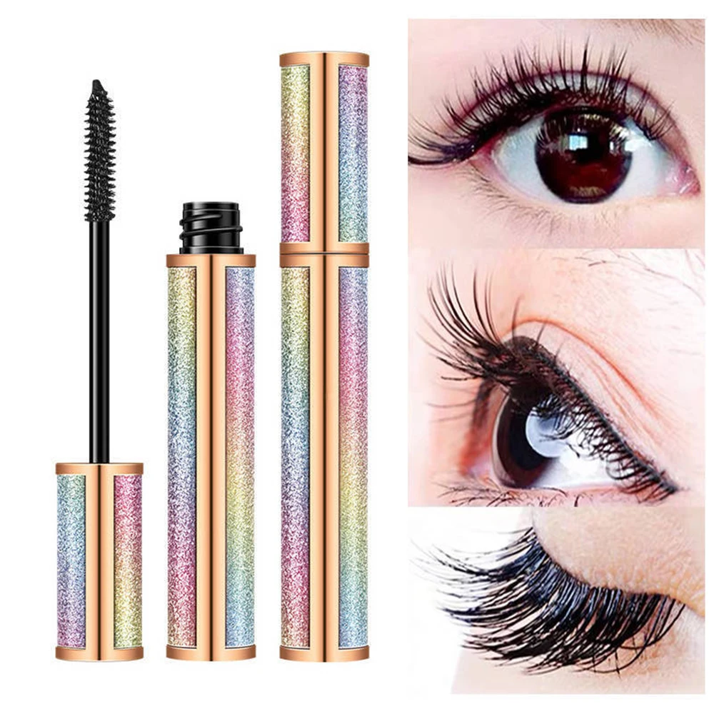 Тушь для ресниц 4D с шелковыми волокнами объемная водонепроницаемая черная