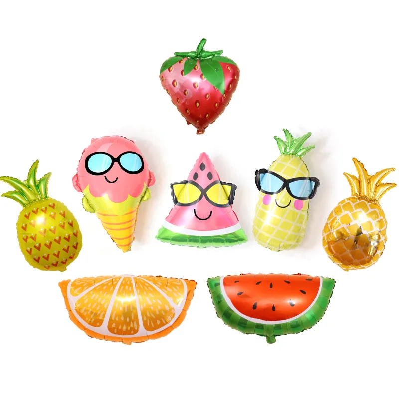 

Summer Fruits Balloon Hawaiian Watermelon Pineapple DIY Foil Balloons Happy Birthday Party Decoration Wedding Supplies Kids Toy