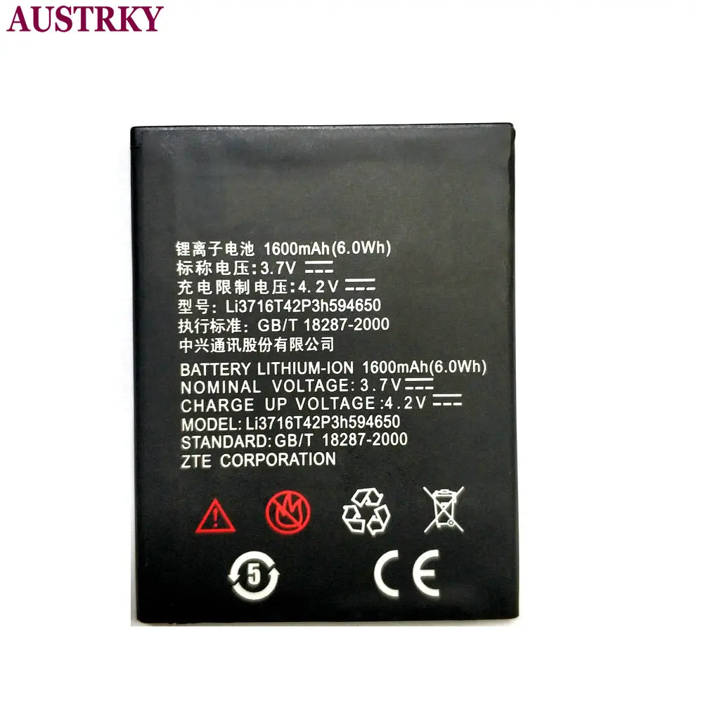 Аккумулятор Li3716T42P3h594650 1600 мАч для телефона ZTE Mimosa X U970 U795 U807 U930 N970 литий ионные