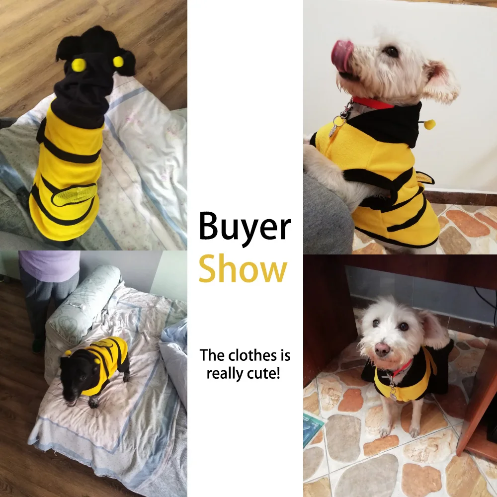 Куртки для собак одежда милое забавное пчелиное платье любимца Мишка желтая