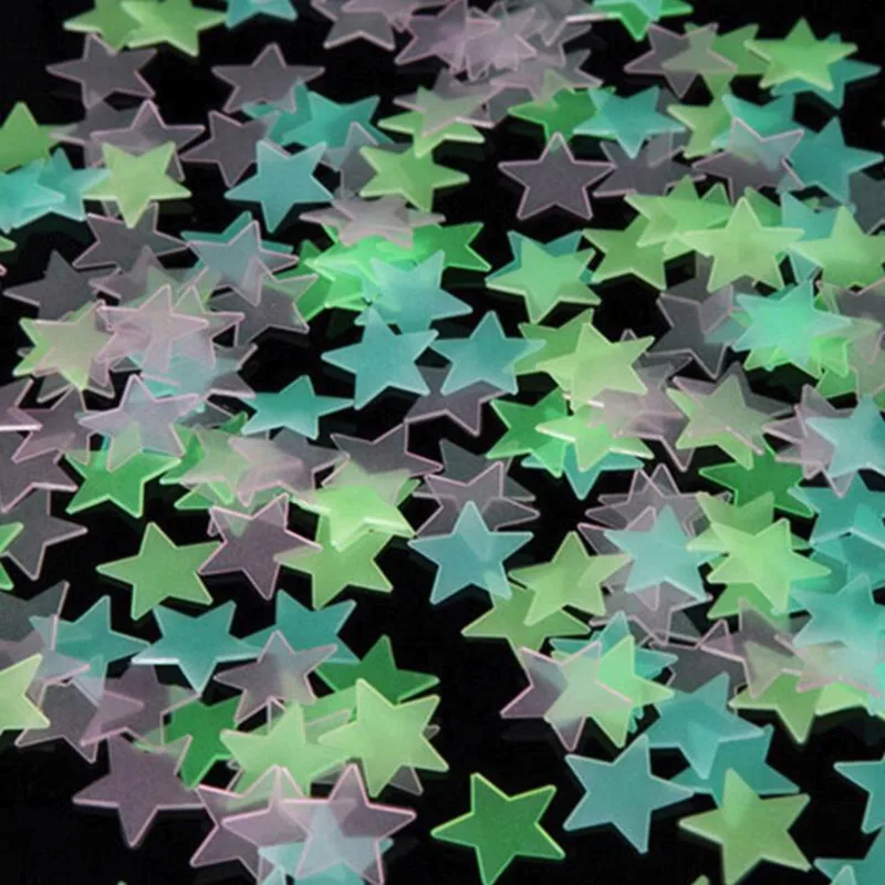 50 шт./пакет 3 см светящиеся наклейки звездочки Спальня диван флуоресцентный