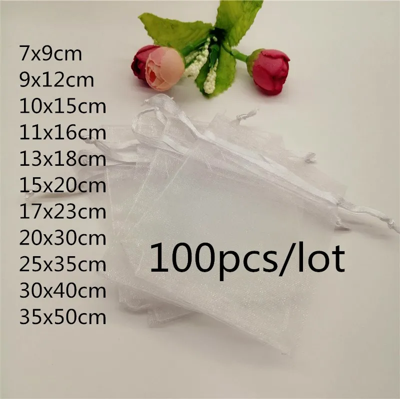 100 шт. органза для украшений 7x9 10x15 20x30 см|Упаковка и стойки украшений| |