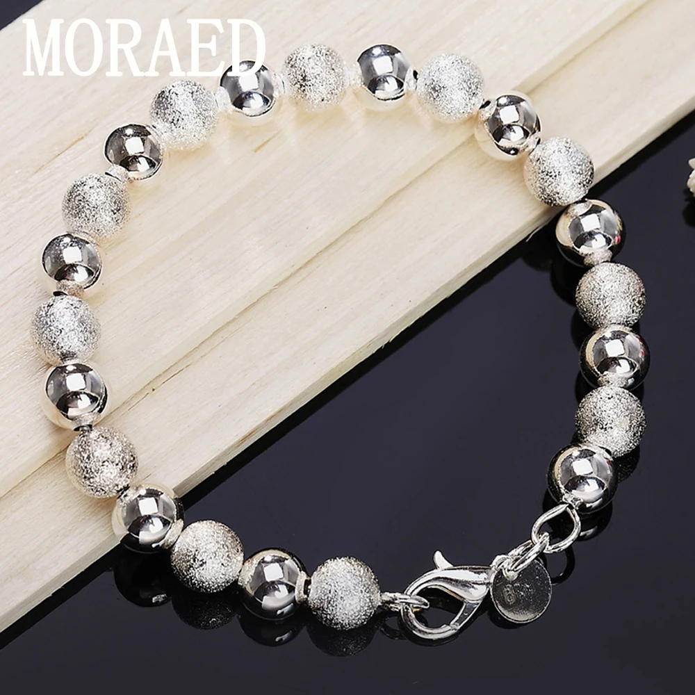 

Женский гладкий браслет из серебра 925 пробы, 8 мм