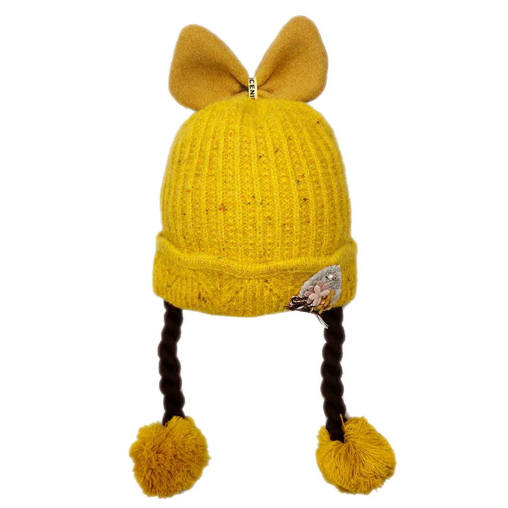 Милый вязаный зимний шарф для девочек и мальчиков с ушками теплый костюм