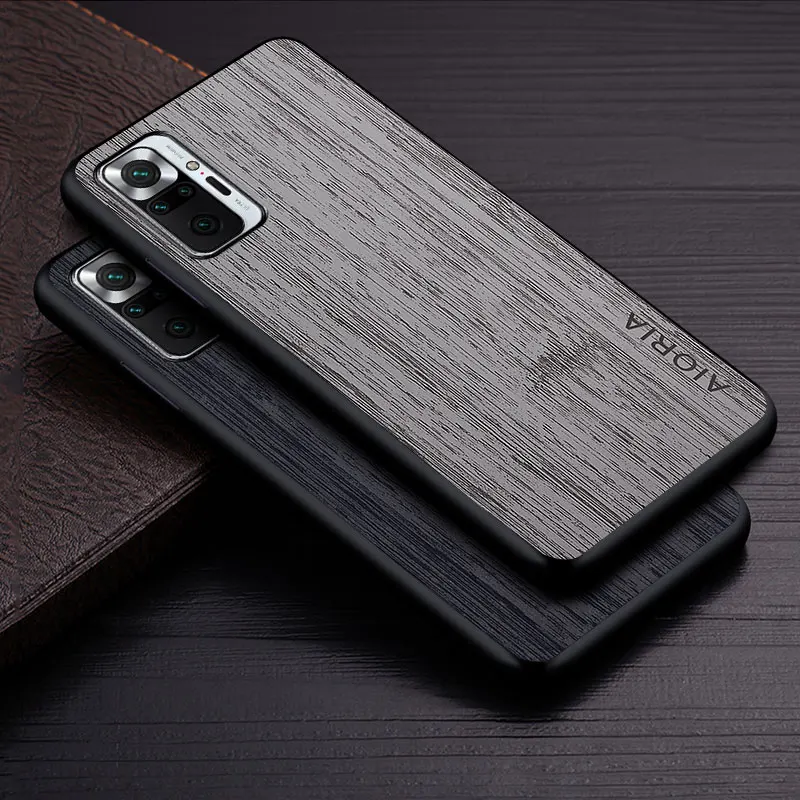 Чехол для Xiaomi Redmi Note 10 Pro 10T 5G 10S бамбуковый кожаный чехол с деревянным узором