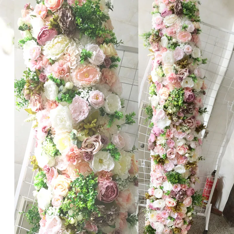 SPR hochzeit blume bogen 2 mt/teile 40cm breite silk rose blumen hochzeit hintergrund blume wand bühne party tisch runner floral