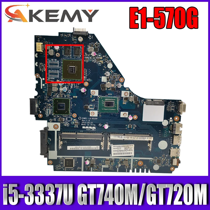 

Материнская плата Z5WE1 LA-9535P для ноутбука ACER E1-570G E1-570, процессор i5 3337U GT740M GT720M DDR3, тестовая материнская плата