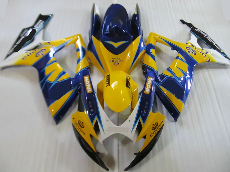 Набор обтекателей мотоцикла для GSXR600 750 K6 06 07 GSXR 600 GSXR750 2006 2007 ABS желтый синий