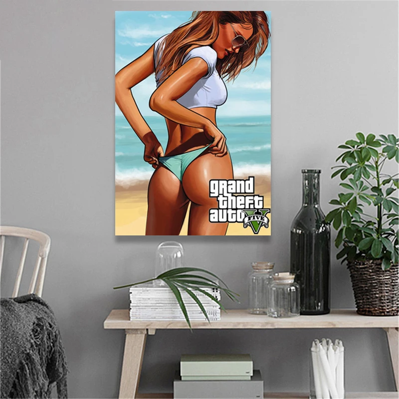 Винтажная Картина на холсте Город вице GTA 5 Сан-Андреас плакаты принты картины для