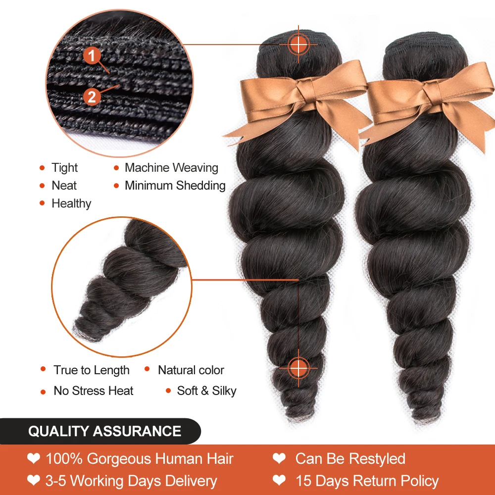 Сапфировые свободные волнистые пучки с застежкой 3 пряди бразильских волос