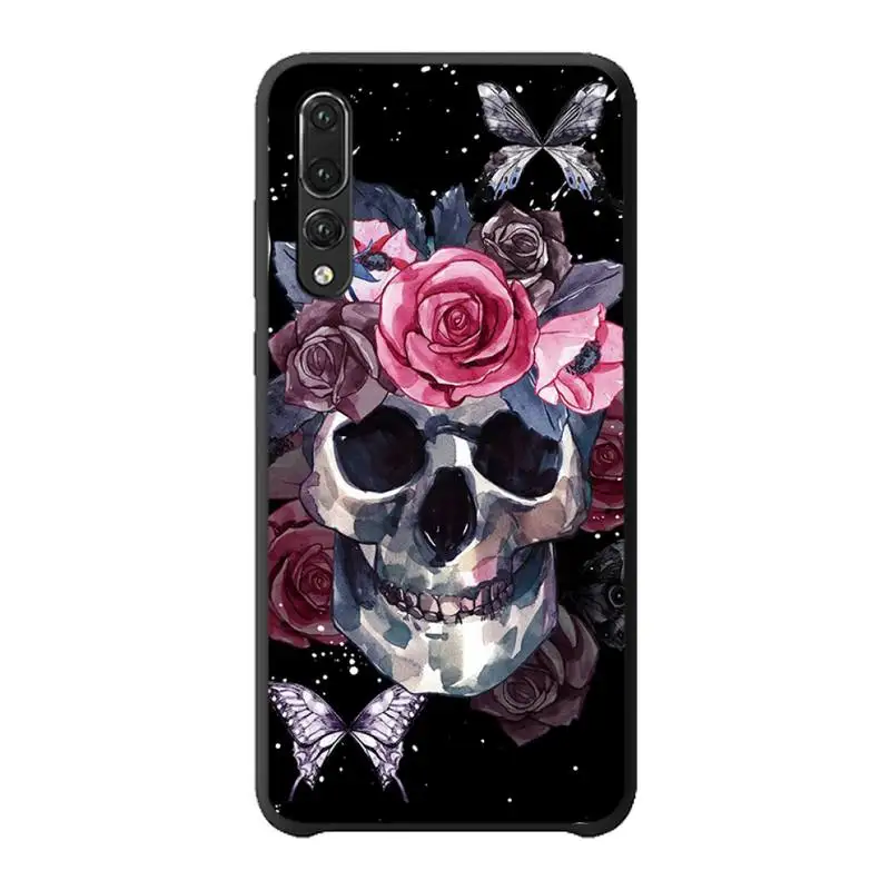 

Babaite Rose Skeleton Hand Skull Soft Rubber Phone Cover For Huawei P20 P30 P10 lite P20Pro PSmart Y7 Y6 Prime Mate20 Nova3E