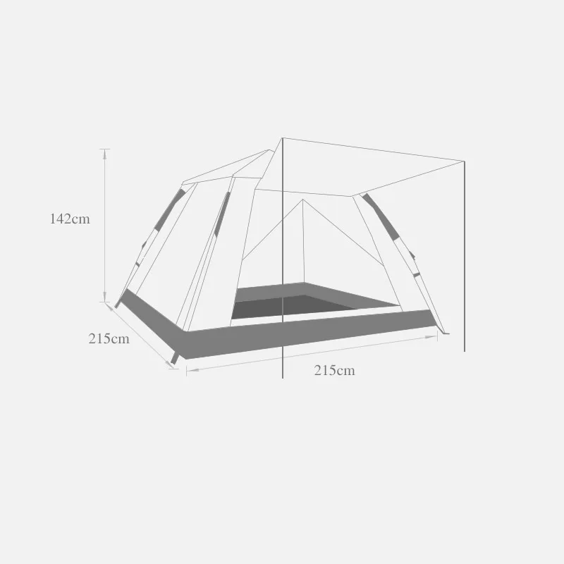 구매 초경량 접이식 휴대용 캠핑 텐트, 215x215x142cm, 야외 방수 하이킹 캠핑 텐트, 자외선 차단 팝업 차양 텐트