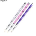 Кисть для маникюра акриловая с алюминиевой ручкой, 6910 мм, 3 шт.компл.