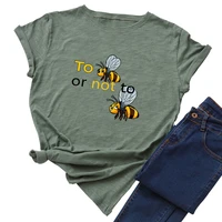 summer women tshirt graphic tees cotton creative bee letter print t shirts tops streetwear short sleeve funny shirt