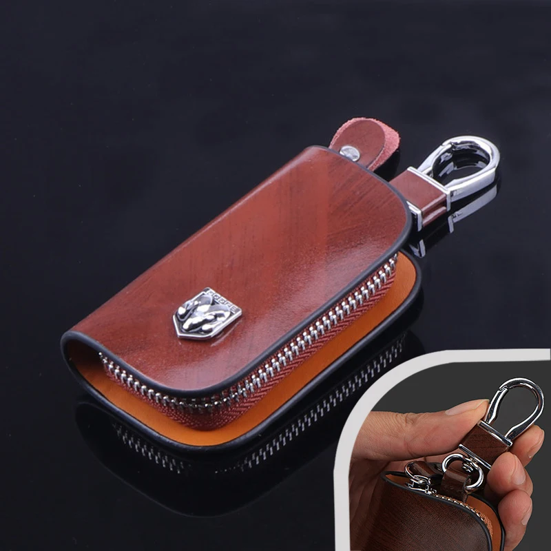 

Leather Car Styling Key Case Keychain Bag Key Wallet Key Ring Purse For Dodge Challenger RAM 1500 Charger Avenger Caliber