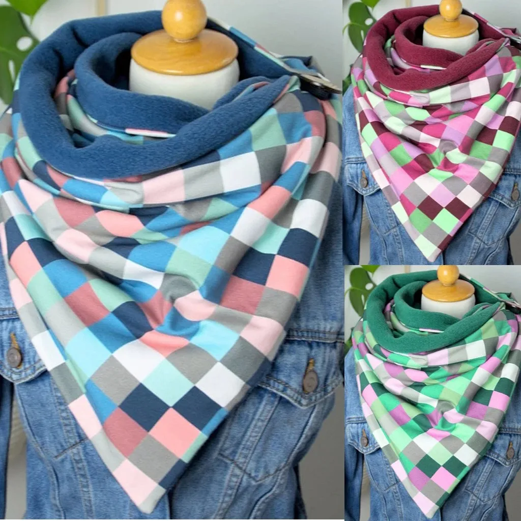 

Женский шарф с принтом, модная Ретро Женская клетчатая многофункциональная шаль, шарф, Повседневная Мягкая накидка, повседневные теплые ша...