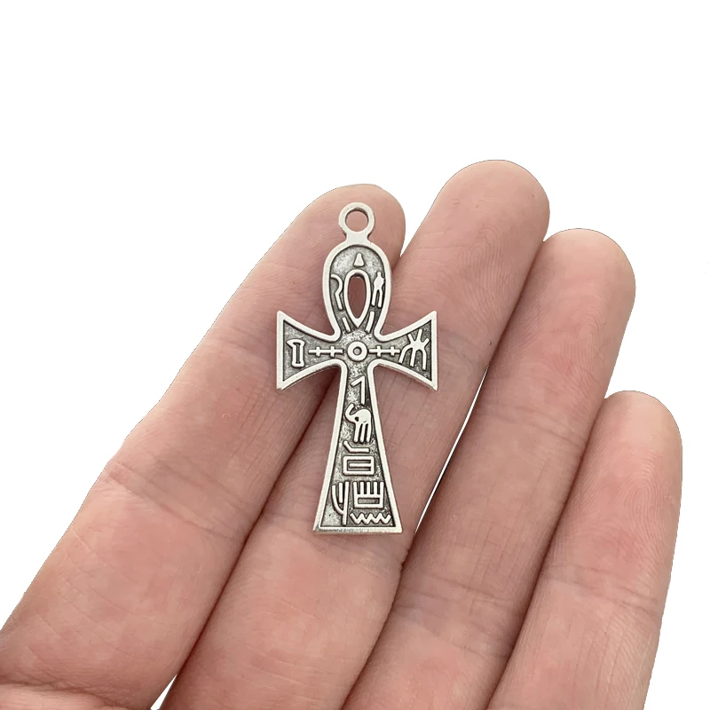 

20 x Antique Silver Color Jesus Ankh Egyptian Cross Charms Christian Pendant for Necklace Bracelet Earrings Jewellery Making