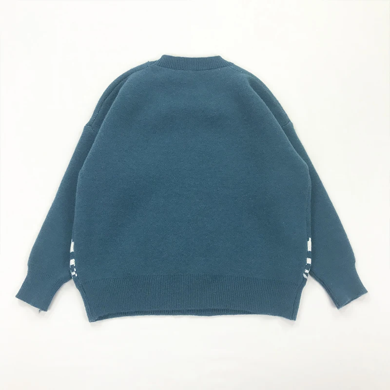 Пуловер с милыми лосями в рождественском стиле жаккардовый свитер женский