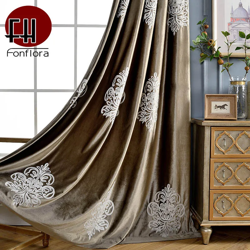 Роскошные вельветовые затемненные занавески для гостиной спальни серые